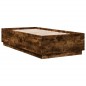vidaXL Estructura cama con luces LED madera roble ahumado 75x190 cm vidaXL Estructura cama con luces LED madera roble ahumado 75x190 cm