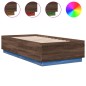 vidaXL Estructura cama con luces LED madera marrón roble 75x190 cm vidaXL Estructura cama con luces LED madera marrón roble 75x190 cm