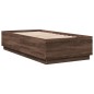 vidaXL Estructura cama con luces LED madera marrón roble 75x190 cm vidaXL Estructura cama con luces LED madera marrón roble 75x190 cm