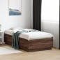 vidaXL Estructura cama con luces LED madera marrón roble 75x190 cm vidaXL Estructura cama con luces LED madera marrón roble 75x190 cm
