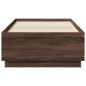 vidaXL Estructura cama con luces LED madera marrón roble 75x190 cm vidaXL Estructura cama con luces LED madera marrón roble 75x190 cm