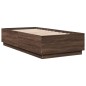 vidaXL Estructura cama con luces LED madera marrón roble 75x190 cm vidaXL Estructura cama con luces LED madera marrón roble 75x190 cm
