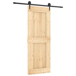 vidaXL Puerta corredera con herrajes madera maciza de pino 80x210 cm