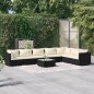 vidaXL Set de muebles de jardín 8 pzas y cojines ratán sintético negro vidaXL Set de muebles de jardín 8 pzas y cojines ratán sintético negro