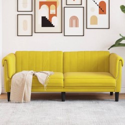 vidaXL Sofá de 2 plazas terciopelo amarillo