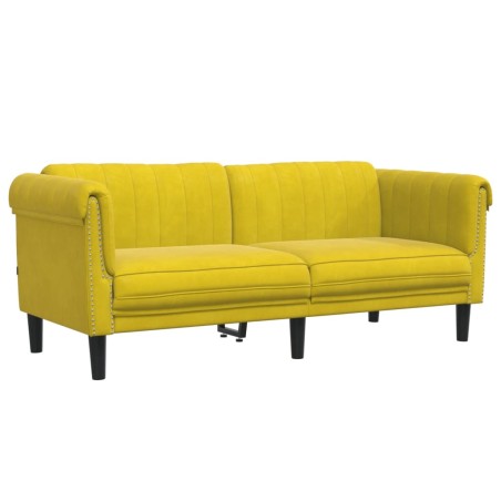 vidaXL Sofá de 2 plazas terciopelo amarillo