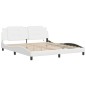 vidaXL Estructura de cama con luz LED cuero sintético blanco 180x200cm vidaXL Estructura de cama con luz LED cuero sintético blanco 180x200cm