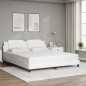 vidaXL Estructura de cama con luz LED cuero sintético blanco 180x200cm vidaXL Estructura de cama con luz LED cuero sintético blanco 180x200cm