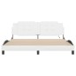 vidaXL Estructura de cama con luz LED cuero sintético blanco 180x200cm vidaXL Estructura de cama con luz LED cuero sintético blanco 180x200cm