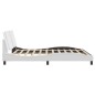 vidaXL Estructura de cama con luz LED cuero sintético blanco 180x200cm vidaXL Estructura de cama con luz LED cuero sintético blanco 180x200cm