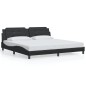 vidaXL Estructura cama con luces LED cuero sintético negro 200x200 cm vidaXL Estructura cama con luces LED cuero sintético negro 200x200 cm