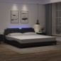 vidaXL Estructura cama con luces LED cuero sintético negro 200x200 cm vidaXL Estructura cama con luces LED cuero sintético negro 200x200 cm