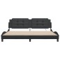 vidaXL Estructura cama con luces LED cuero sintético negro 200x200 cm vidaXL Estructura cama con luces LED cuero sintético negro 200x200 cm