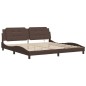 vidaXL Estructura cama con luces LED cuero sintético marrón 200x200 cm