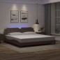 vidaXL Estructura cama con luces LED cuero sintético marrón 200x200 cm