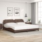 vidaXL Estructura cama con luces LED cuero sintético marrón 200x200 cm