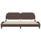 vidaXL Estructura cama con luces LED cuero sintético marrón 200x200 cm