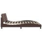 vidaXL Estructura cama con luces LED cuero sintético marrón 200x200 cm