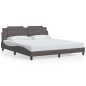 vidaXL Estructura de cama con luz LED cuero sintético gris 180x200 cm vidaXL Estructura de cama con luz LED cuero sintético gris 180x200 cm