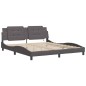 vidaXL Estructura de cama con luz LED cuero sintético gris 180x200 cm vidaXL Estructura de cama con luz LED cuero sintético gris 180x200 cm