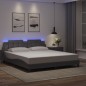 vidaXL Estructura de cama con luz LED cuero sintético gris 180x200 cm vidaXL Estructura de cama con luz LED cuero sintético gris 180x200 cm