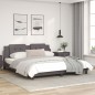 vidaXL Estructura de cama con luz LED cuero sintético gris 180x200 cm vidaXL Estructura de cama con luz LED cuero sintético gris 180x200 cm