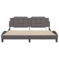 vidaXL Estructura de cama con luz LED cuero sintético gris 180x200 cm vidaXL Estructura de cama con luz LED cuero sintético gris 180x200 cm