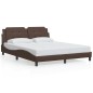 vidaXL Estructura de cama con luces LED cuero PE marrón 160x200 cm vidaXL Estructura de cama con luces LED cuero PE marrón 160x200 cm