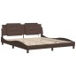 vidaXL Estructura de cama con luces LED cuero PE marrón 160x200 cm vidaXL Estructura de cama con luces LED cuero PE marrón 160x200 cm