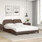vidaXL Estructura de cama con luces LED cuero PE marrón 160x200 cm vidaXL Estructura de cama con luces LED cuero PE marrón 160x200 cm