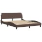 vidaXL Estructura de cama con luces LED cuero PE marrón 160x200 cm vidaXL Estructura de cama con luces LED cuero PE marrón 160x200 cm