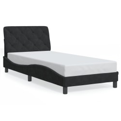 vidaXL Estructura de cama con cabecero de terciopelo negro 80x200 cm