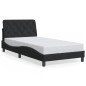 vidaXL Estructura de cama con cabecero de terciopelo negro 100x200 cm vidaXL Estructura de cama con cabecero de terciopelo negro 100x200 cm