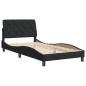 vidaXL Estructura de cama con cabecero de terciopelo negro 100x200 cm vidaXL Estructura de cama con cabecero de terciopelo negro 100x200 cm