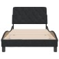 vidaXL Estructura de cama con cabecero de terciopelo negro 100x200 cm vidaXL Estructura de cama con cabecero de terciopelo negro 100x200 cm