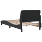 vidaXL Estructura de cama con cabecero de terciopelo negro 100x200 cm vidaXL Estructura de cama con cabecero de terciopelo negro 100x200 cm
