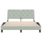 vidaXL Estructura de cama con cabecero terciopelo gris claro 120x200cm vidaXL Estructura de cama con cabecero terciopelo gris claro 120x200cm