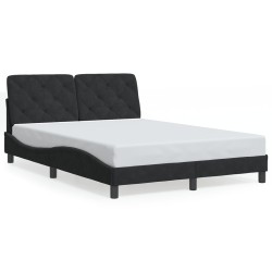 vidaXL Estructura de cama con cabecero de terciopelo negro 120x200 cm