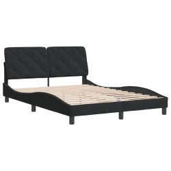 vidaXL Estructura de cama con cabecero de terciopelo negro 120x200 cm