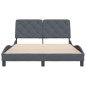 vidaXL Estructura cama con cabecero terciopelo gris oscuro 140x190 cm vidaXL Estructura cama con cabecero terciopelo gris oscuro 140x190 cm