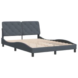 vidaXL Estructura cama con cabecero terciopelo gris oscuro 140x200 cm