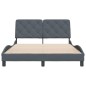 vidaXL Estructura cama con cabecero terciopelo gris oscuro 140x200 cm