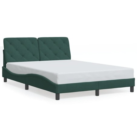 vidaXL Estructura cama con cabecero terciopelo verde oscuro 140x200 cm