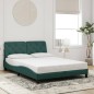 vidaXL Estructura cama con cabecero terciopelo verde oscuro 140x200 cm