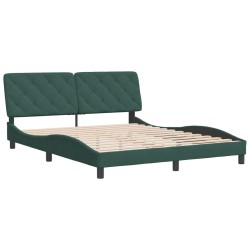 vidaXL Estructura cama con cabecero terciopelo verde oscuro 160x200 cm