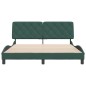 vidaXL Estructura cama con cabecero terciopelo verde oscuro 160x200 cm vidaXL Estructura cama con cabecero terciopelo verde oscuro 160x200 cm