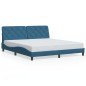 vidaXL Estructura de cama con cabecero terciopelo azul 180x200 cm vidaXL Estructura de cama con cabecero terciopelo azul 180x200 cm