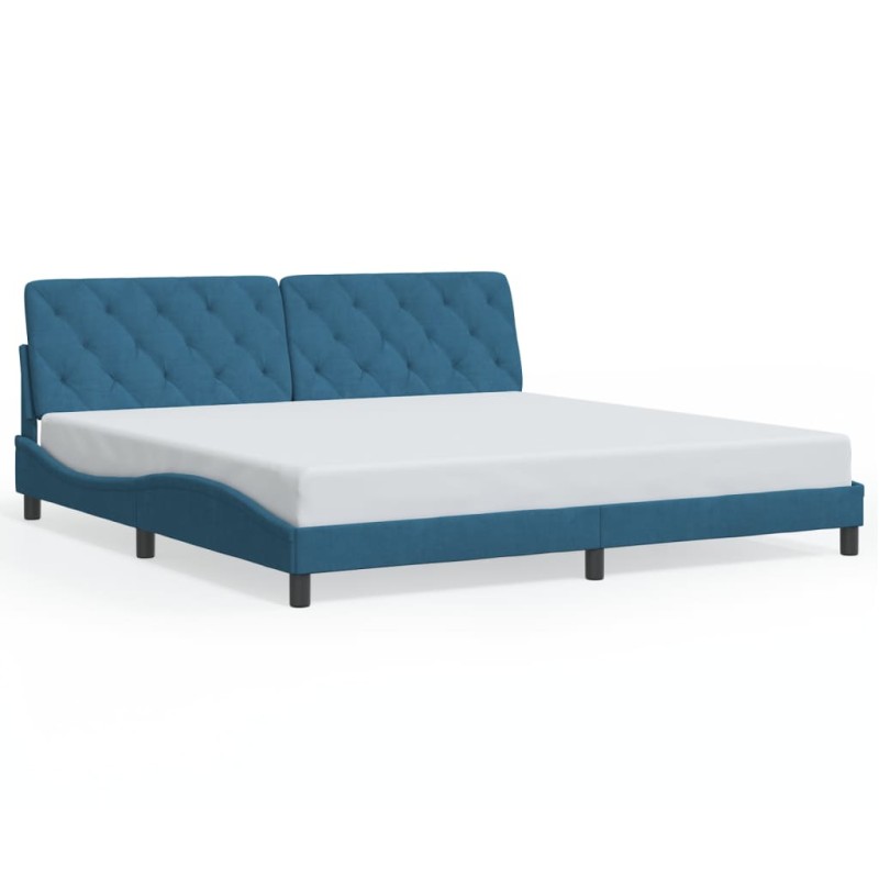 vidaXL Estructura de cama con cabecero terciopelo azul 200x200 cm vidaXL Estructura de cama con cabecero terciopelo azul 200x200 cm