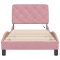 vidaXL Estructura de cama con luces LED terciopelo rosa 80x200 cm vidaXL Estructura de cama con luces LED terciopelo rosa 80x200 cm