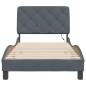 vidaXL Estructura cama con luces LED terciopelo gris oscuro 90x190 cm vidaXL Estructura cama con luces LED terciopelo gris oscuro 90x190 cm